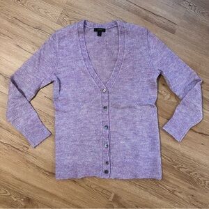 J. Crew Mohair Boyfriend Cardigan Lavender Sweater Size XS